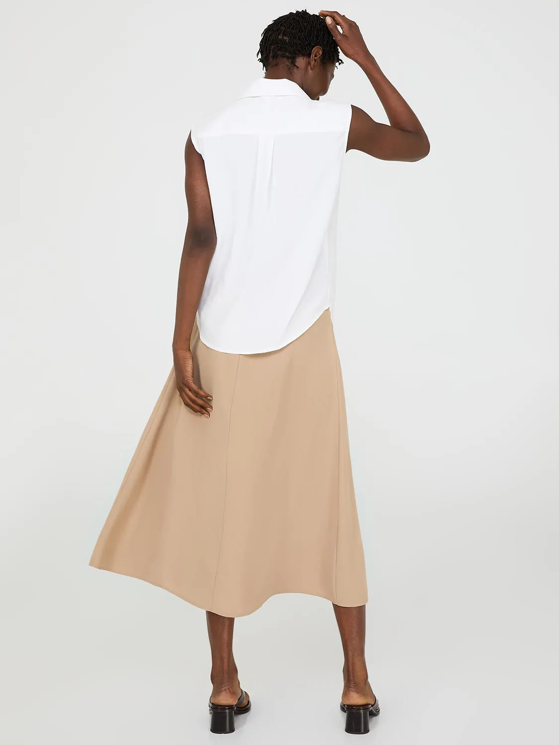 Sleeveless Tencel Button-Front Blouse sold by Suzy Shier product image thumbnail 5