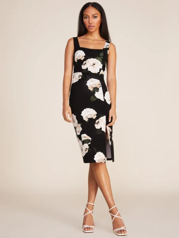 Floral Square Neck Midi Cocktail Dress sold by Suzy Shier