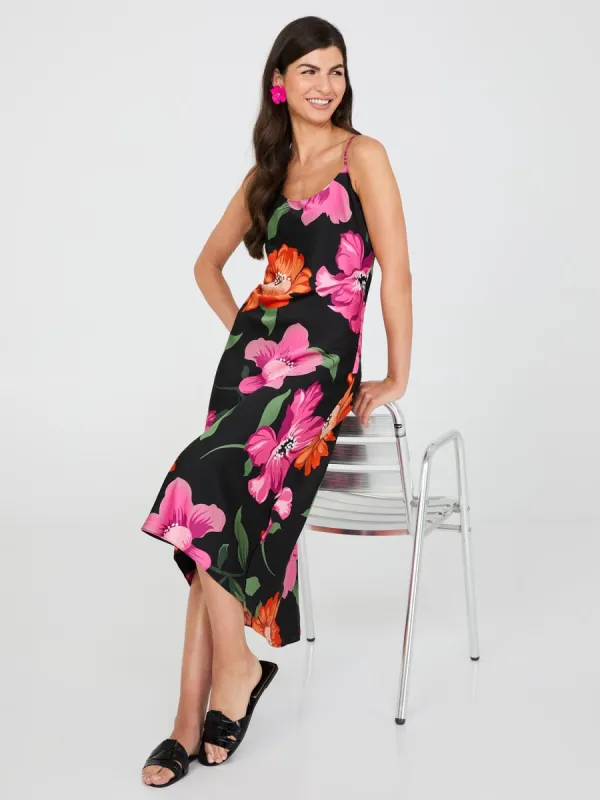 Satin Floral Print Slip Dress sold by Suzy Shier