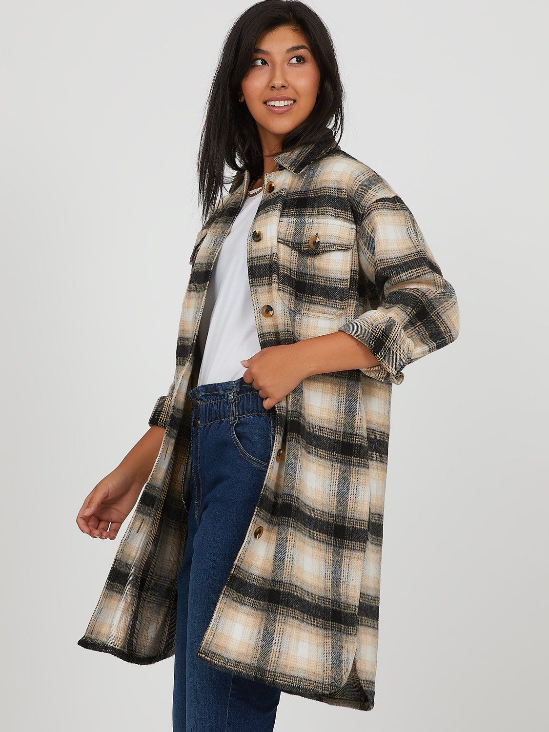 Plaid Shacket sold by Suzy Shier product image thumbnail 4
