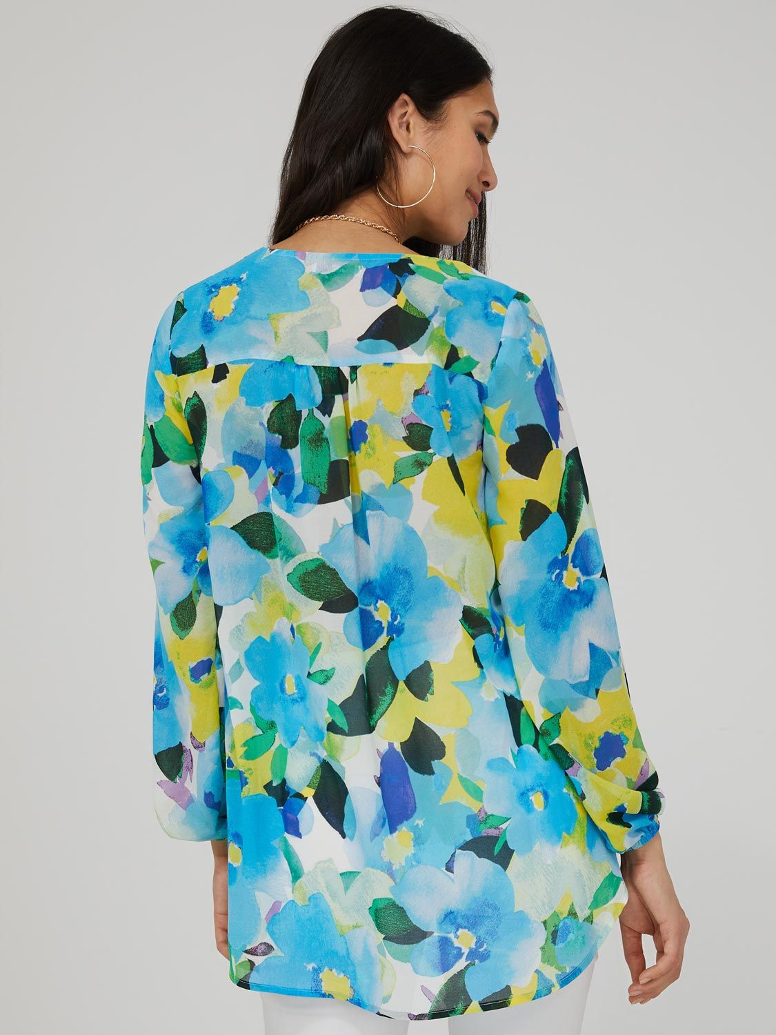 Asymmetrical Hem Printed Blouse sold by Suzy Shier product image thumbnail 5