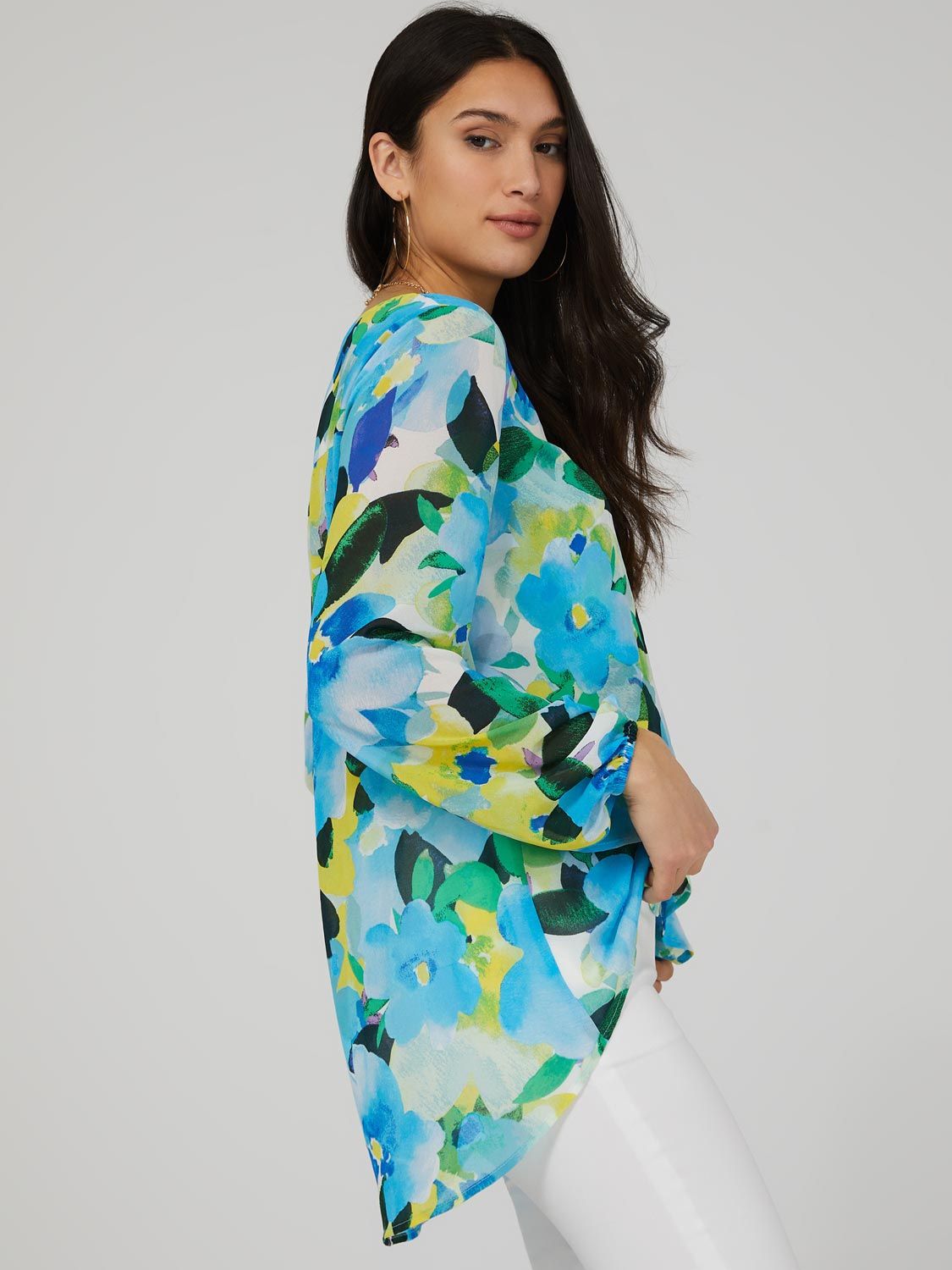 Asymmetrical Hem Printed Blouse sold by Suzy Shier product image thumbnail 4