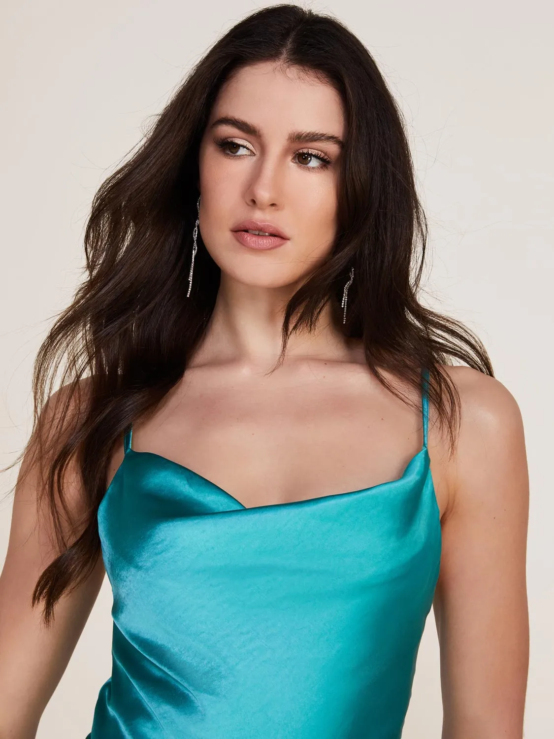 Cowl Neck Textured Satin Midi Dress sold by Suzy Shier product image thumbnail 3