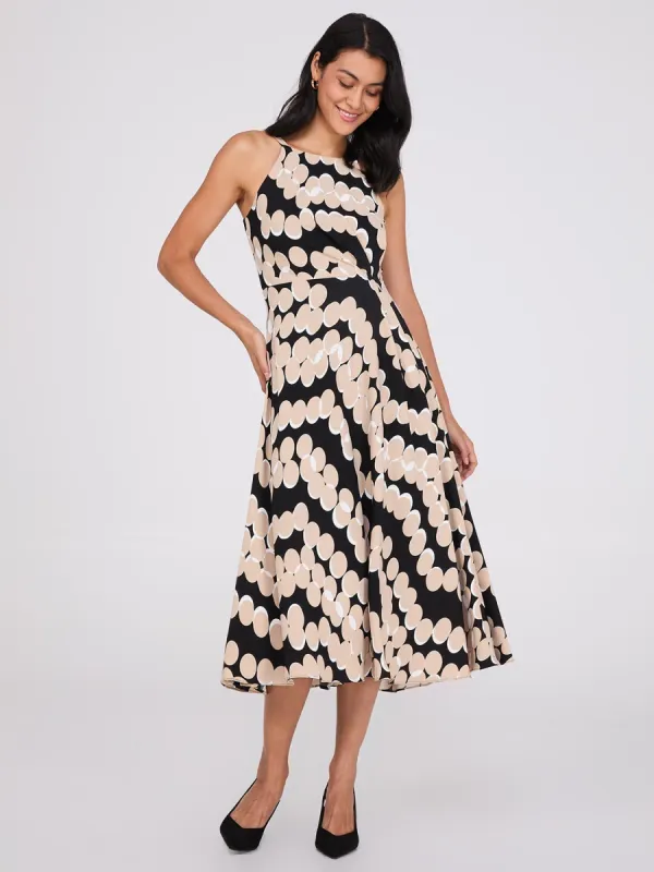 Printed Halter Neck Midi Dress sold by Suzy Shier