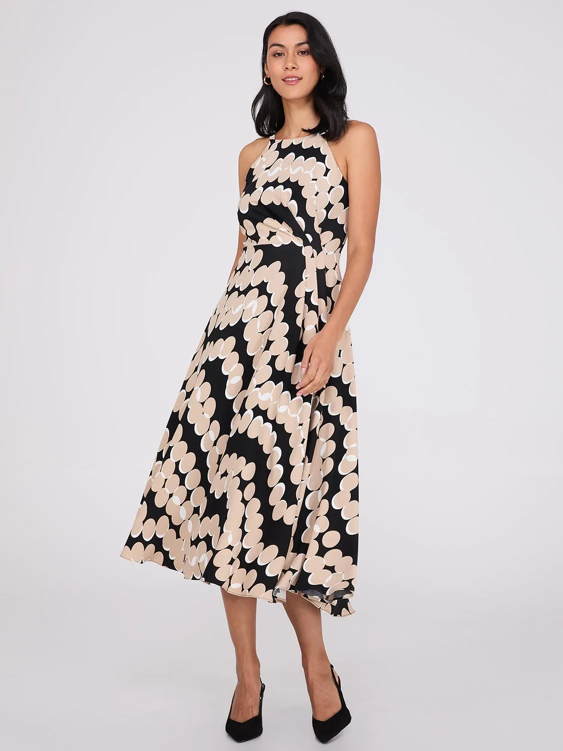 Printed Halter Neck Midi Dress sold by Suzy Shier product image thumbnail 3