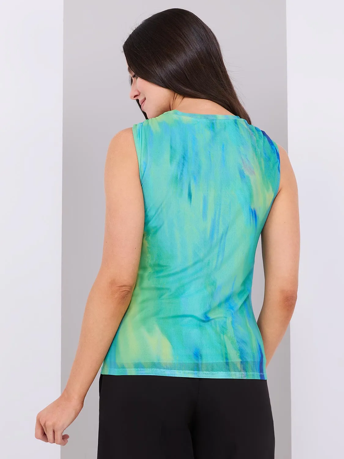 Sleeveless Abstract Print Mesh Top sold by Suzy Shier product image thumbnail 5