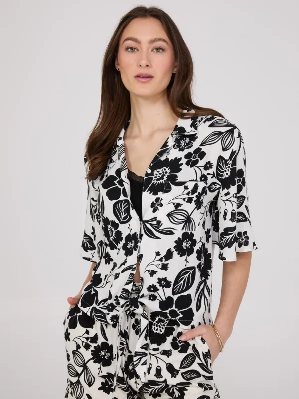Floral Print Flutter Sleeve Blouse sold by Suzy Shier