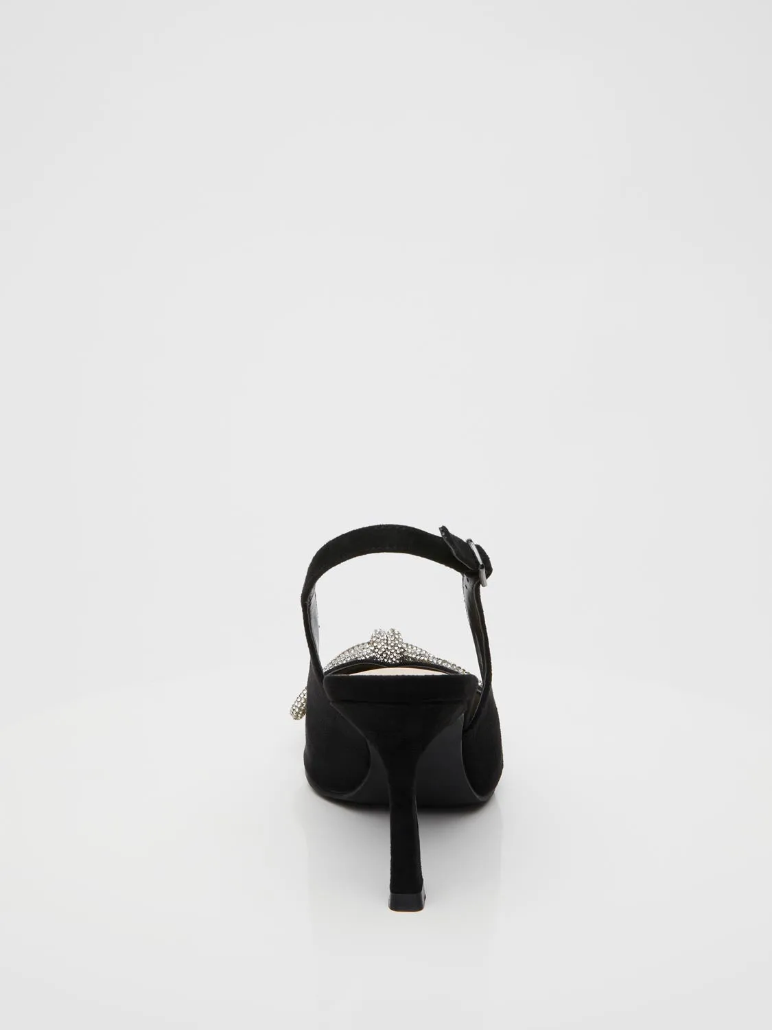 Pointed-Toe Sling-Back High Heel Pump With Jewelled Bow sold by Suzy Shier product image thumbnail 4