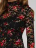 Mock Neck Lace Floral Print Top With Camisole Lining sold by Suzy Shier