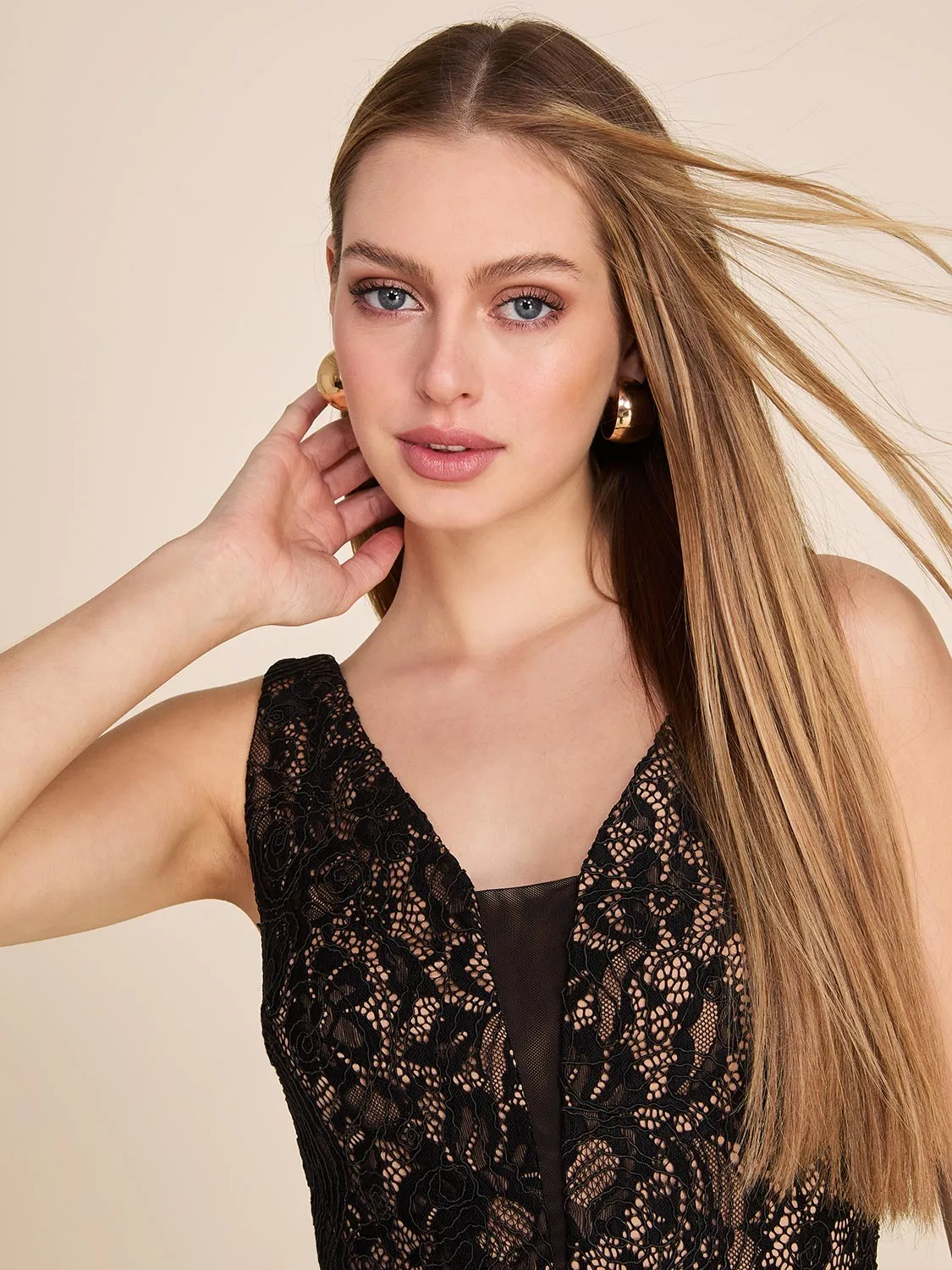 Lace Fit & Flare Mini Cocktail Dress sold by Suzy Shier product image thumbnail 4