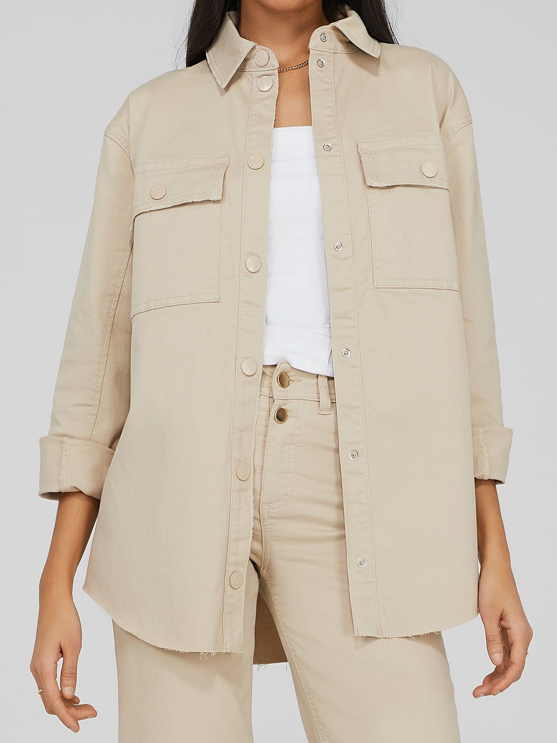 Dropped Shoulder Denim Shacket sold by Suzy Shier product image thumbnail 5