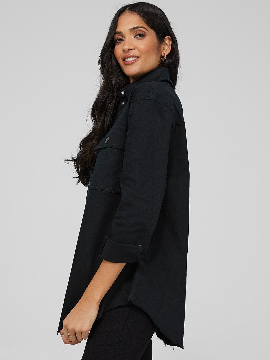 Dropped Shoulder Denim Shacket sold by Suzy Shier product image thumbnail 11