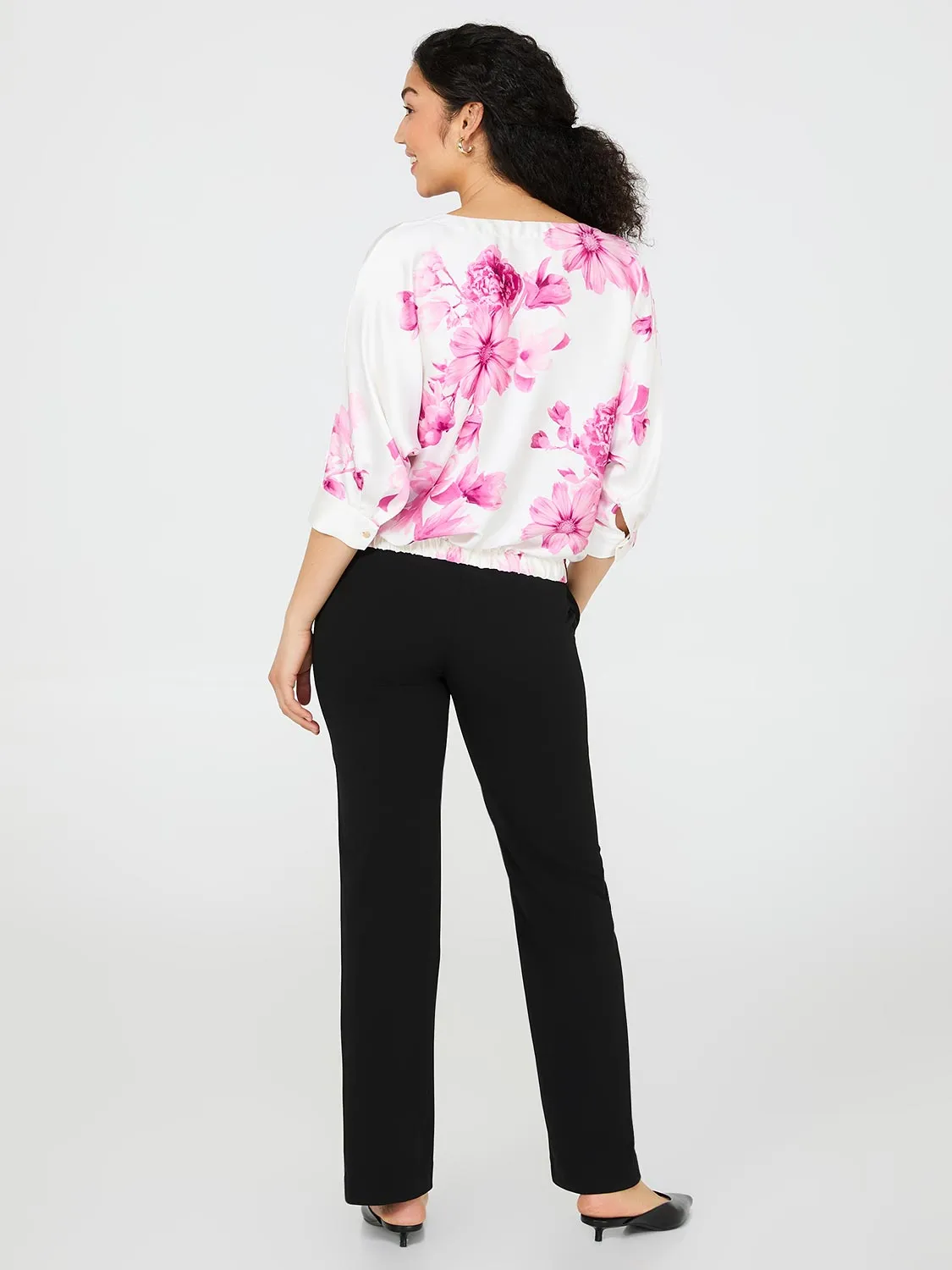 Floral Print Satin Dolman Sleeve Top sold by Suzy Shier product image thumbnail 4