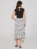 Printed Asymmetrical Hem Chiffon Skirt sold by Suzy Shier