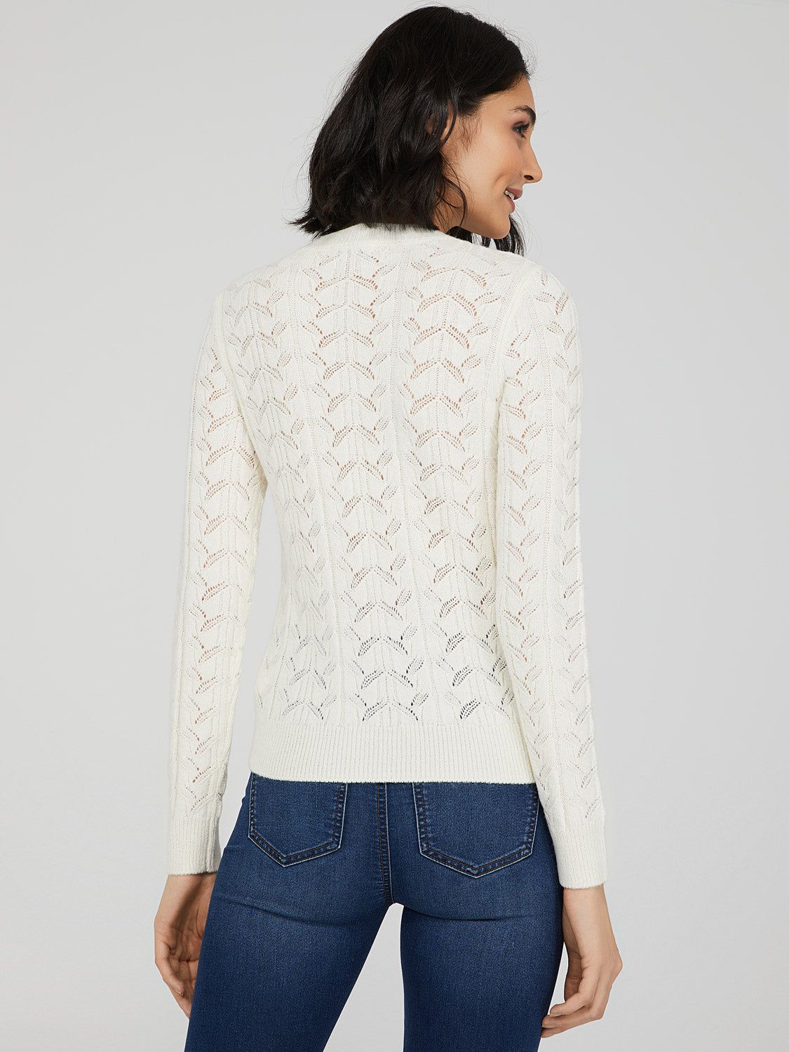 Pearl Embellished Pointelle Sweater sold by Suzy Shier product image thumbnail 4