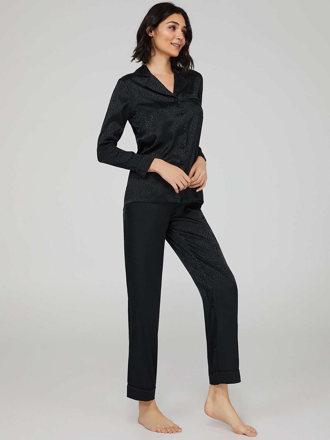 Satin Leopard Print PJ Set sold by Suzy Shier product image thumbnail 3