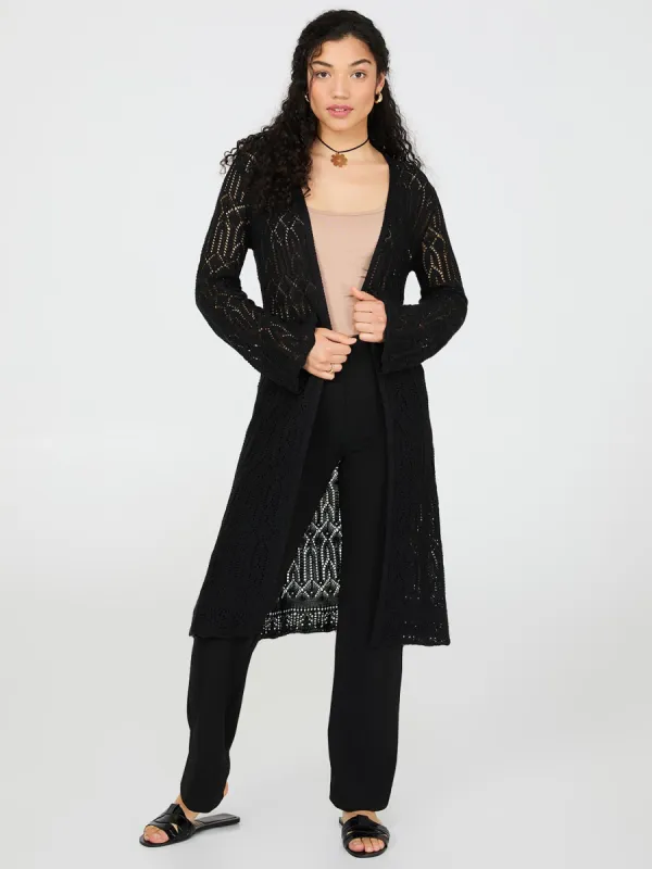 Long Pointelle Duster sold by Suzy Shier