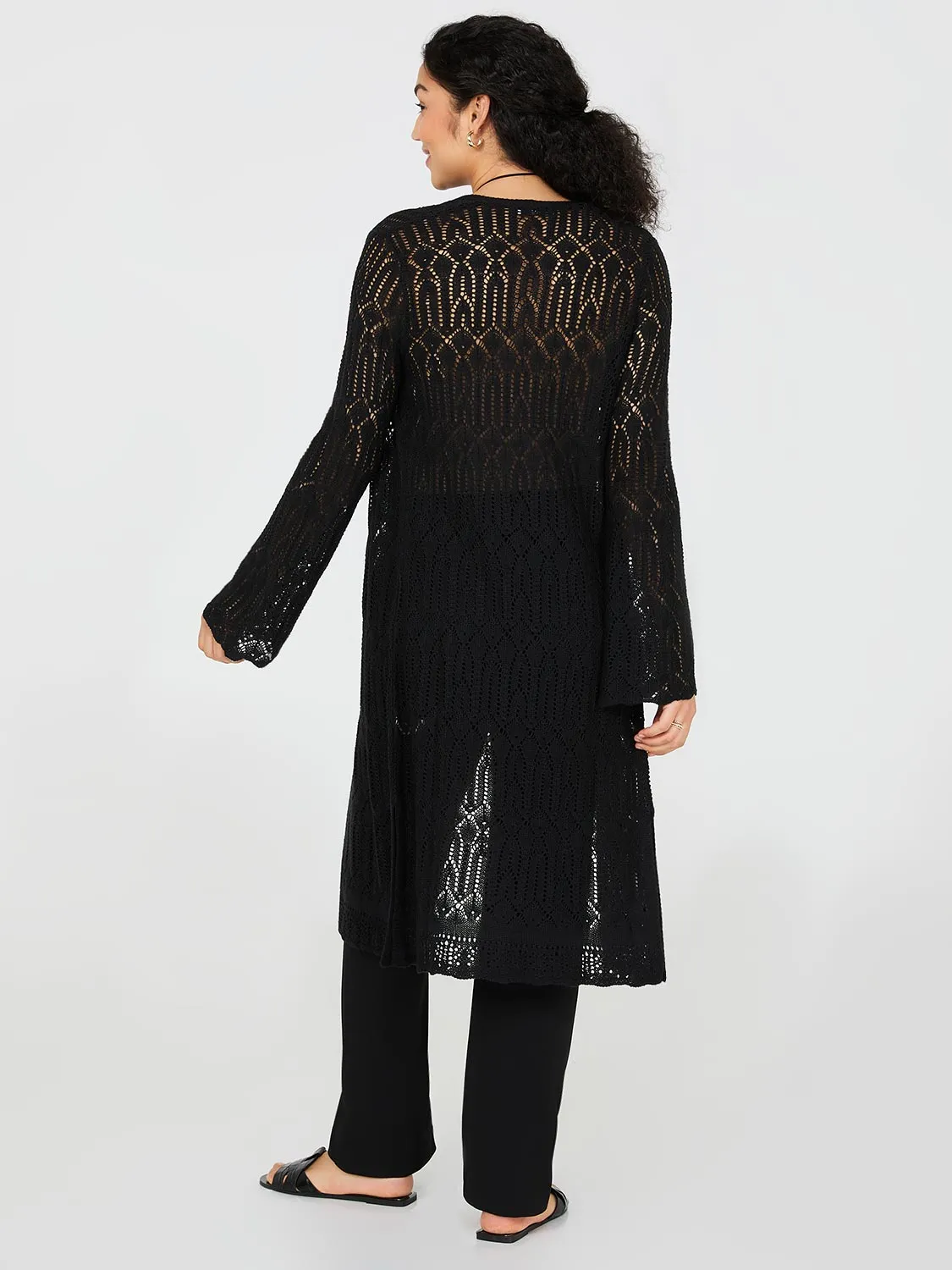 Long Pointelle Duster sold by Suzy Shier product image thumbnail 4