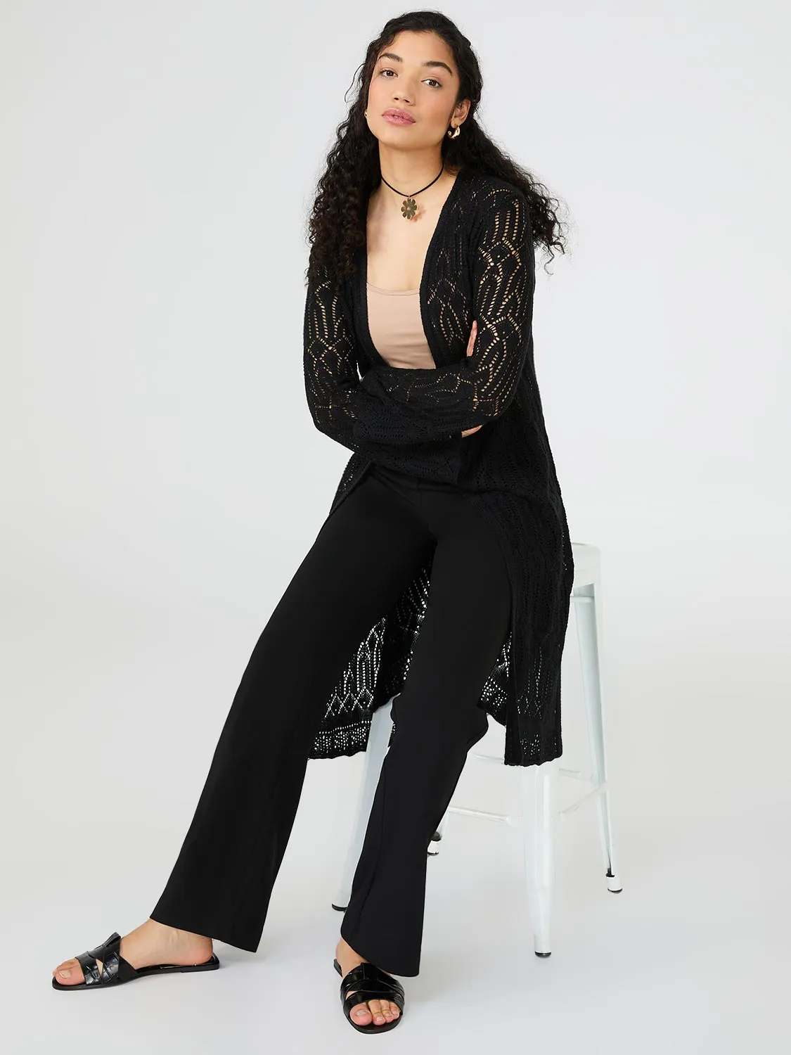 Long Pointelle Duster sold by Suzy Shier product image thumbnail 3