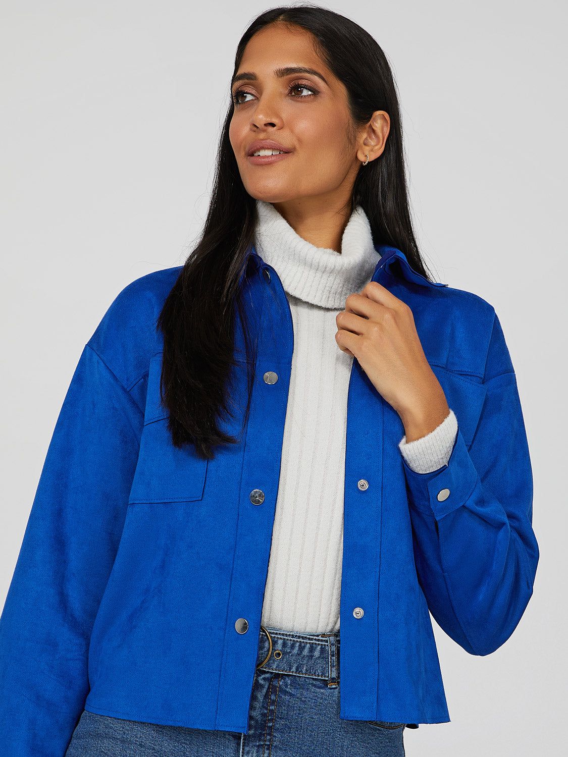 Cropped Suede Shacket sold by Suzy Shier product image thumbnail 2