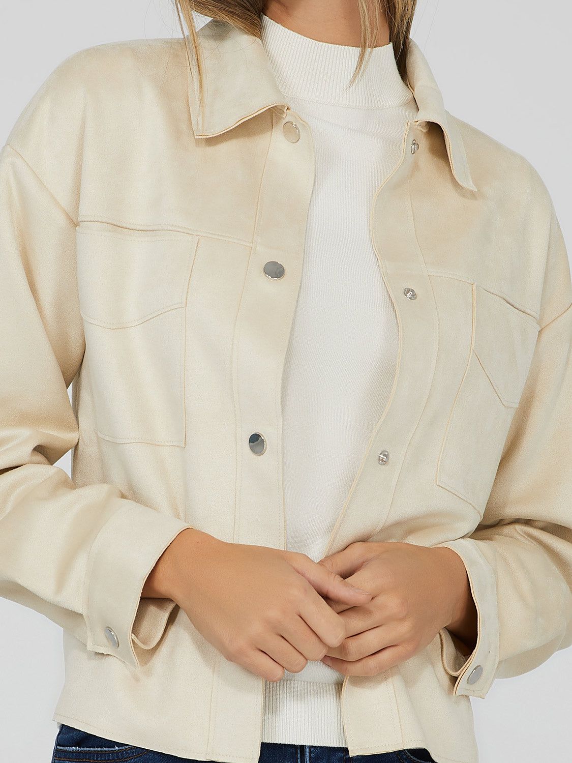 Cropped Suede Shacket sold by Suzy Shier product image thumbnail 7