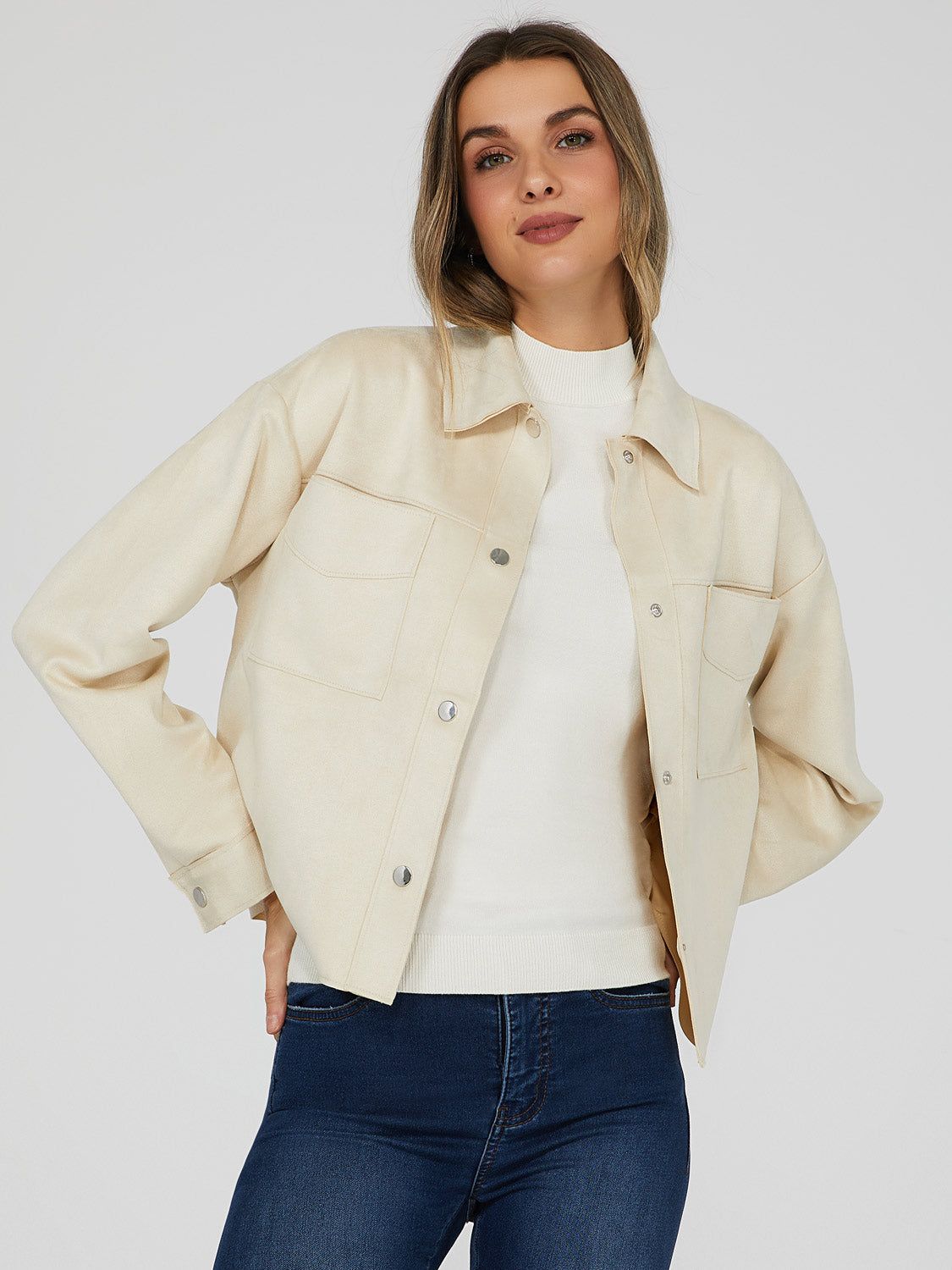 Cropped Suede Shacket sold by Suzy Shier product image thumbnail 3