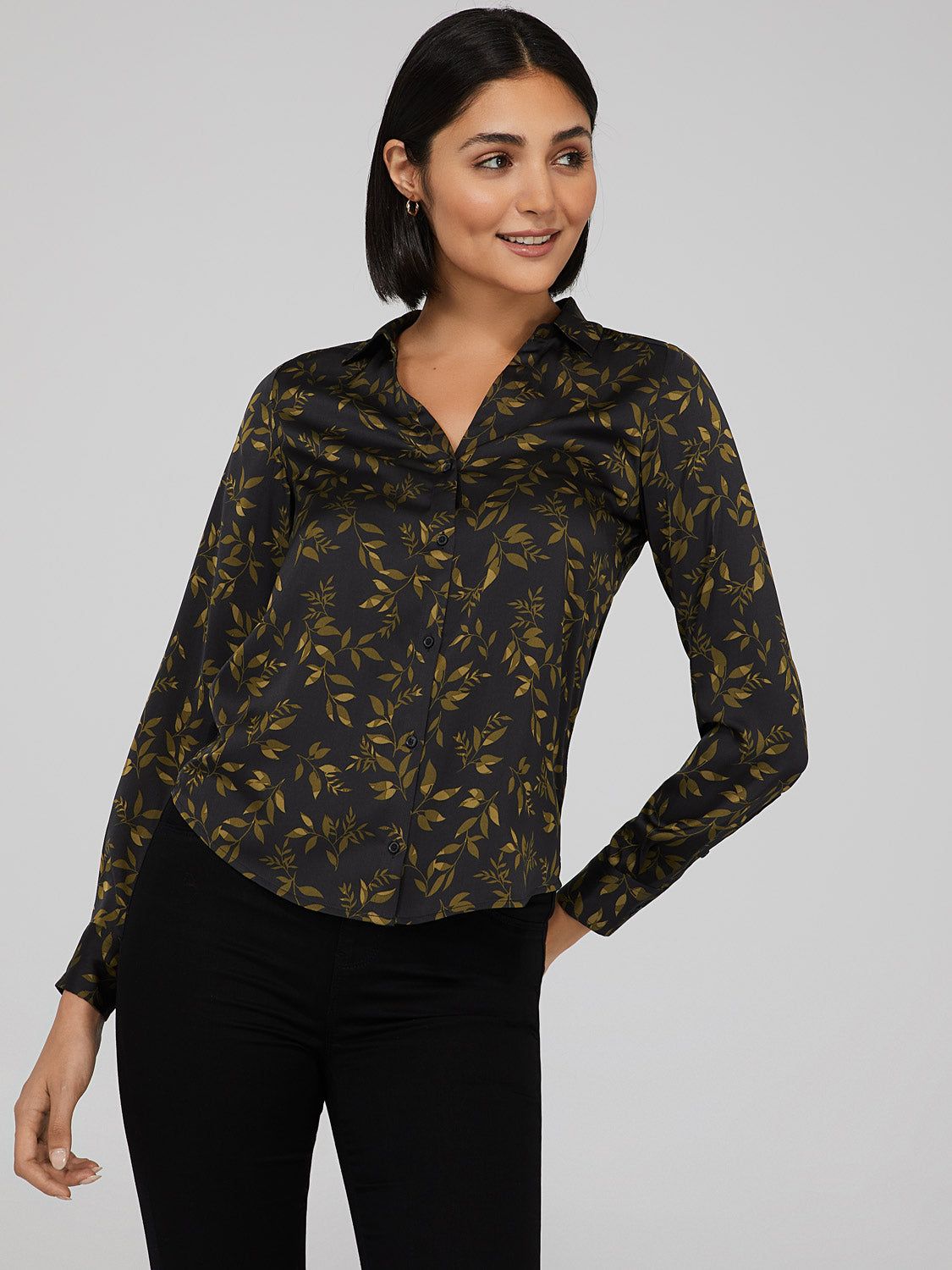 Printed Button-Down Blouse sold by Suzy Shier product image thumbnail 3