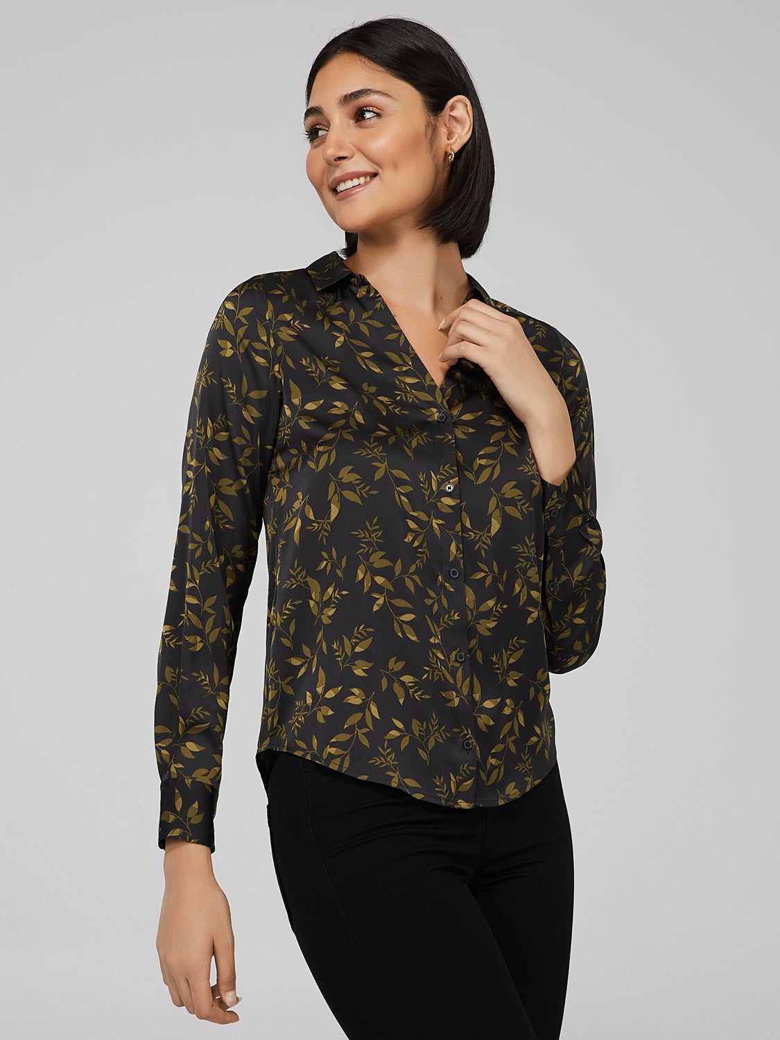 Printed Button-Down Blouse sold by Suzy Shier product image thumbnail 2