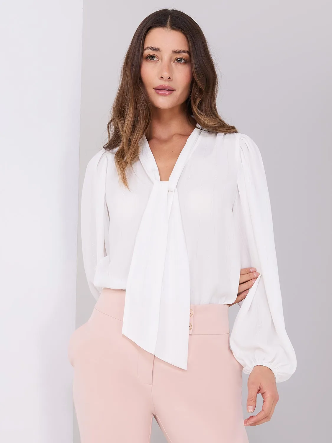 Popover Bow Blouse sold by Suzy Shier product image thumbnail 3