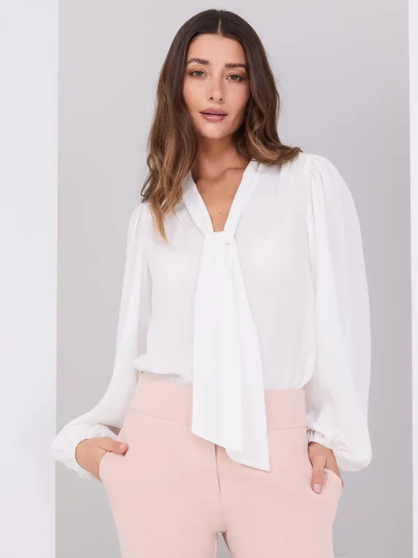 Popover Bow Blouse sold by Suzy Shier