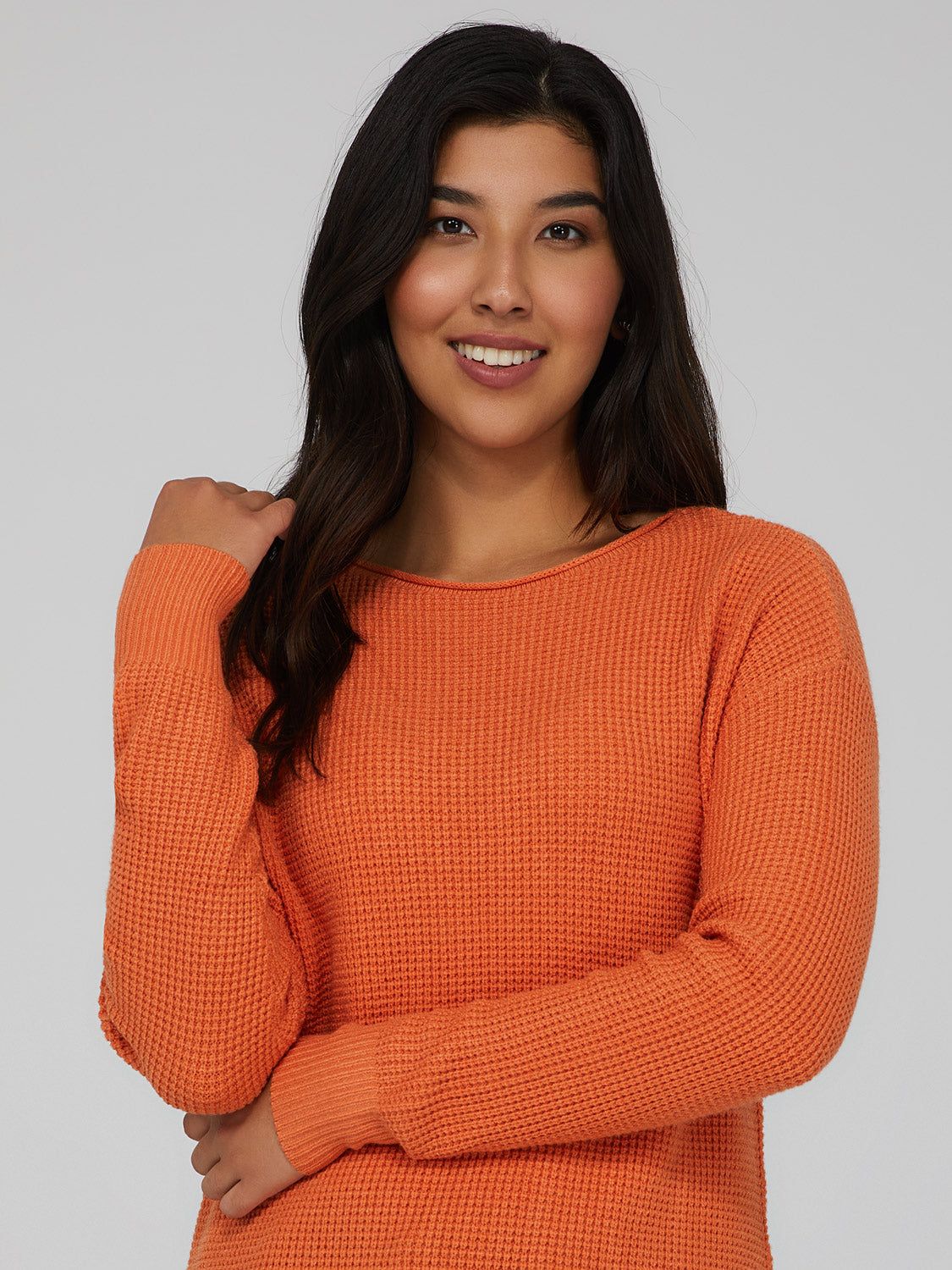 Waffle Knit Side Button Sweater sold by Suzy Shier product image thumbnail 2