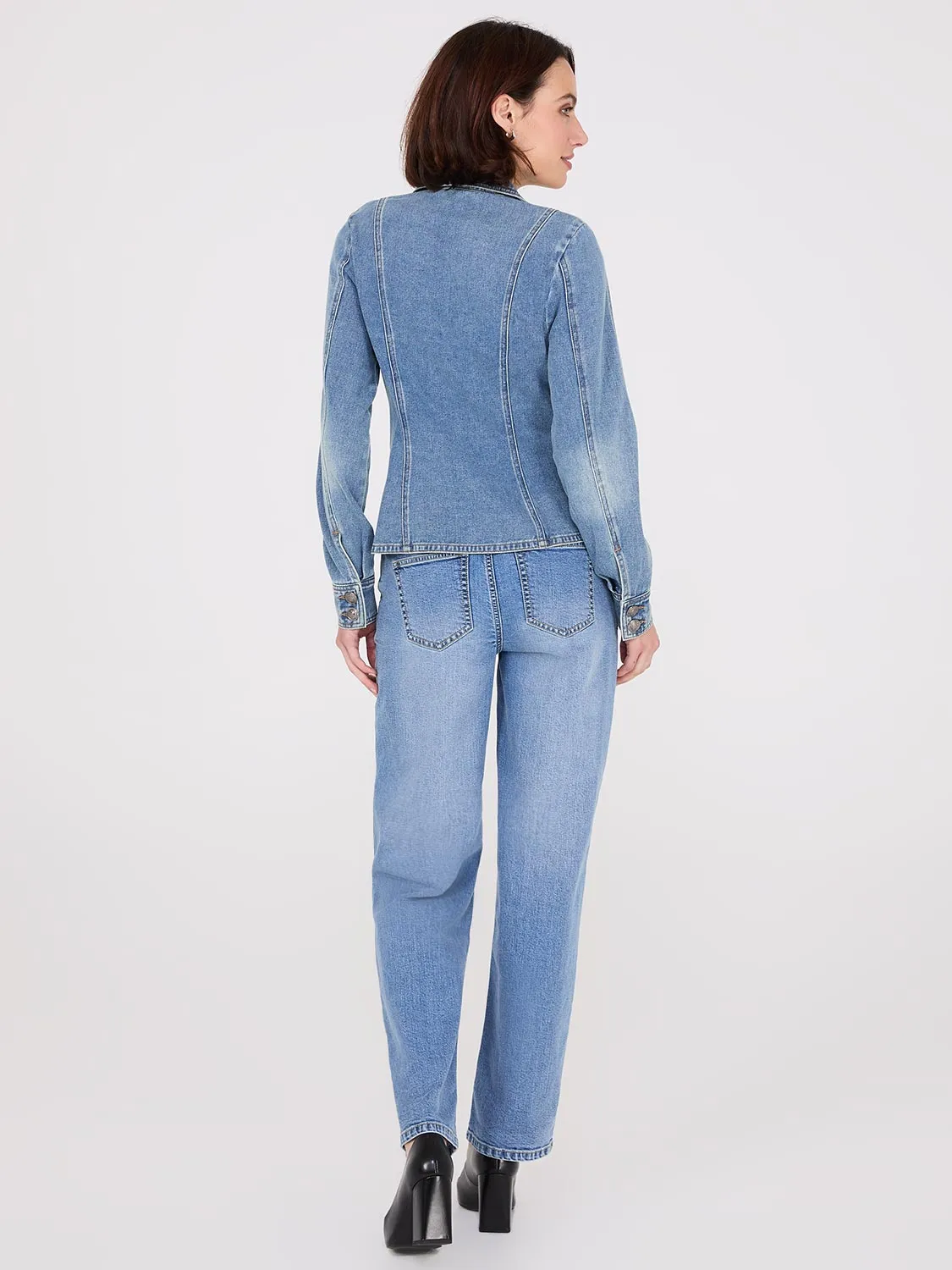 Denim Double-Breasted Blazer sold by Suzy Shier product image thumbnail 4