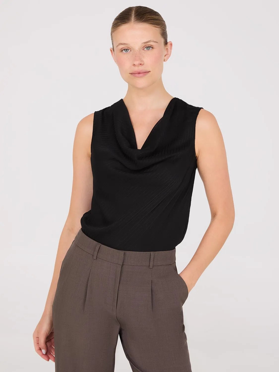 Sleeveless Textured Cowl Neck Top sold by Suzy Shier product image thumbnail 5