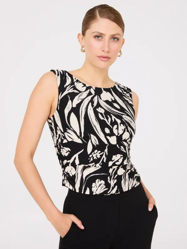 Sleeveless V-Back Top With Ruched Sides sold by Suzy Shier