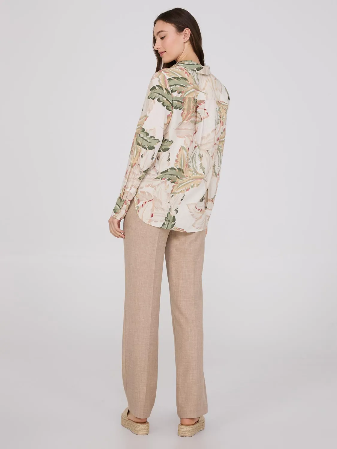 Tropical Linen Button-Front Blouse sold by Suzy Shier product image thumbnail 4