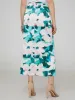 Satin Floral Print Maxi Skirt With Drawstring sold by Suzy Shier