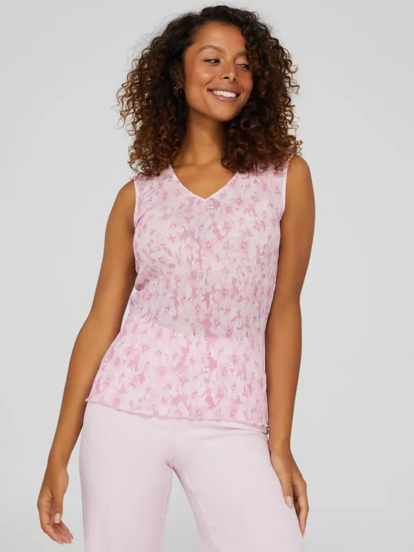 Sleeveless Plisse Blouse sold by Suzy Shier