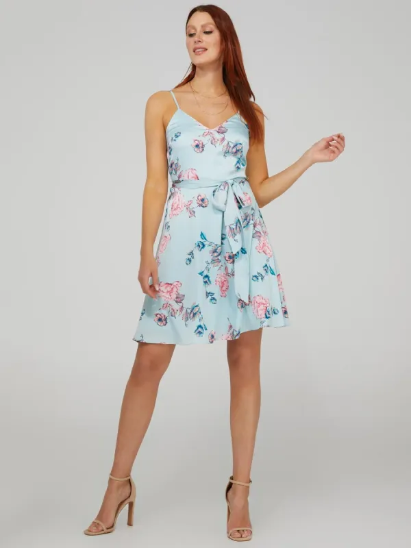 Floral Print Satin Mini Dress sold by Suzy Shier