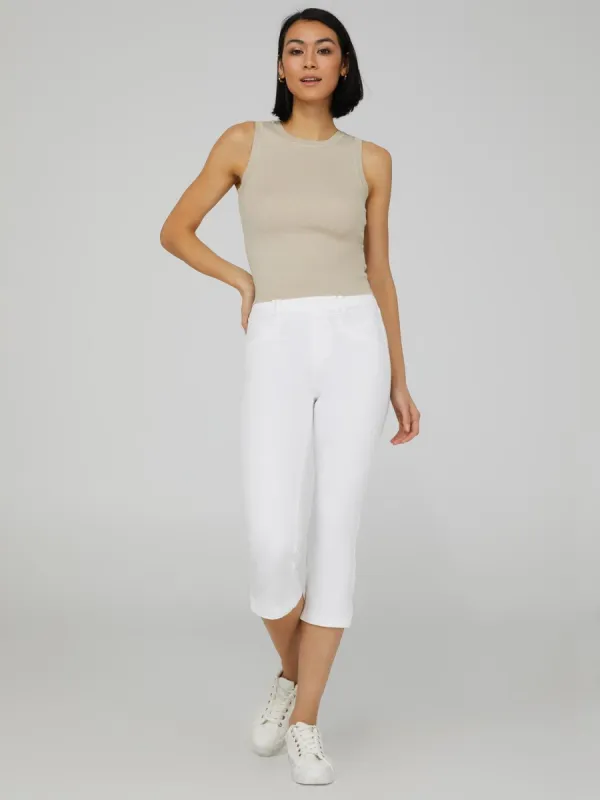 Twill Capri Pants With Slit Hem sold by Suzy Shier