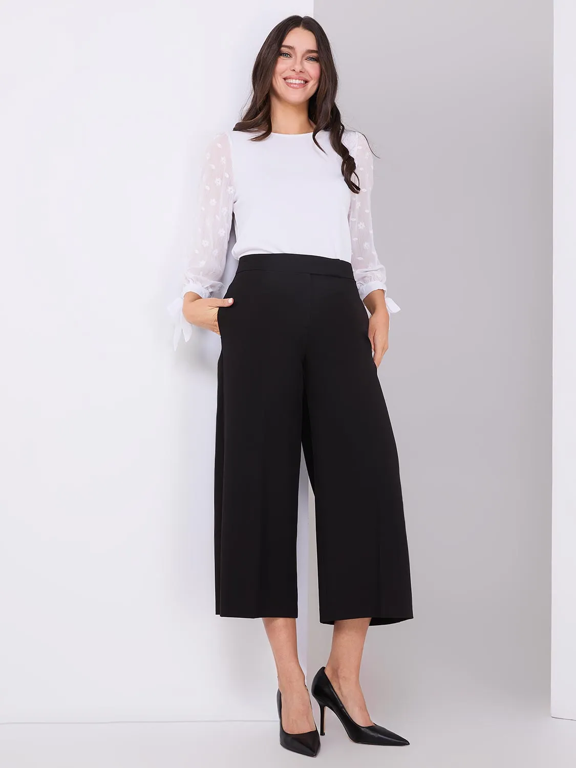 Wide Leg Gaucho Pants sold by Suzy Shier