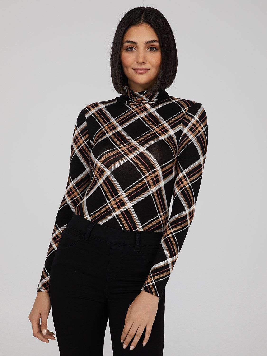 Plaid Turtleneck Top sold by Suzy Shier product image thumbnail 2