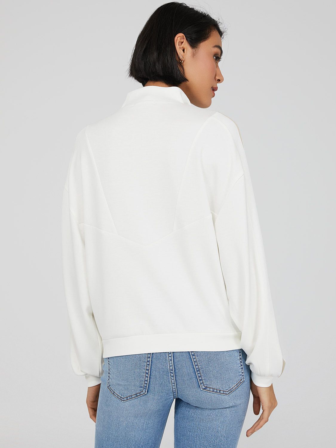 Long Sleeve Half-Zip Mock Neck Sweatshirt sold by Suzy Shier product image thumbnail 4