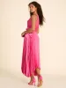 One-Shoulder Pleated Satin Midi Dress sold by Suzy Shier