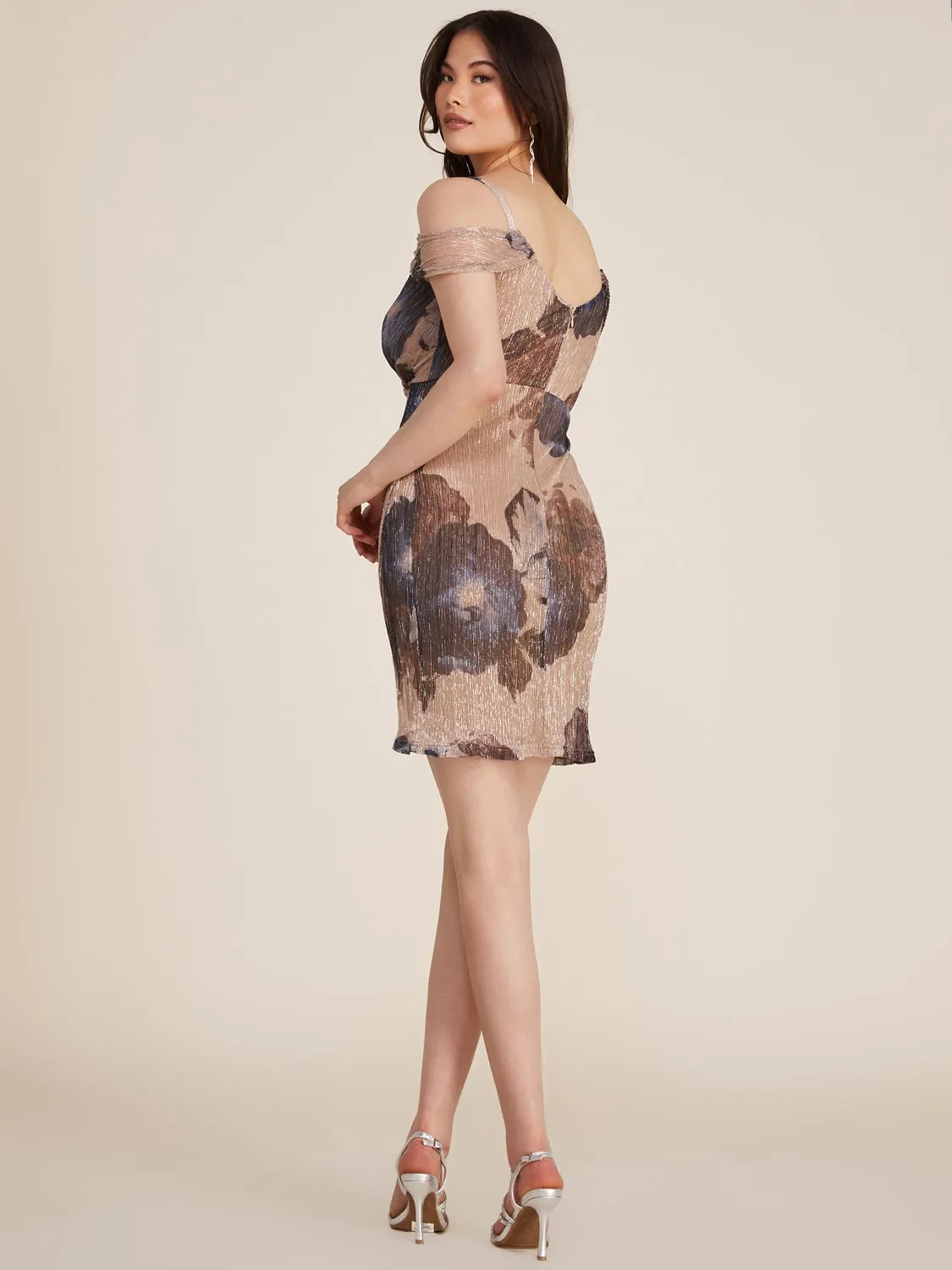 Printed-Cold-Shoulder Wrap Mini Dress sold by Suzy Shier product image thumbnail 4