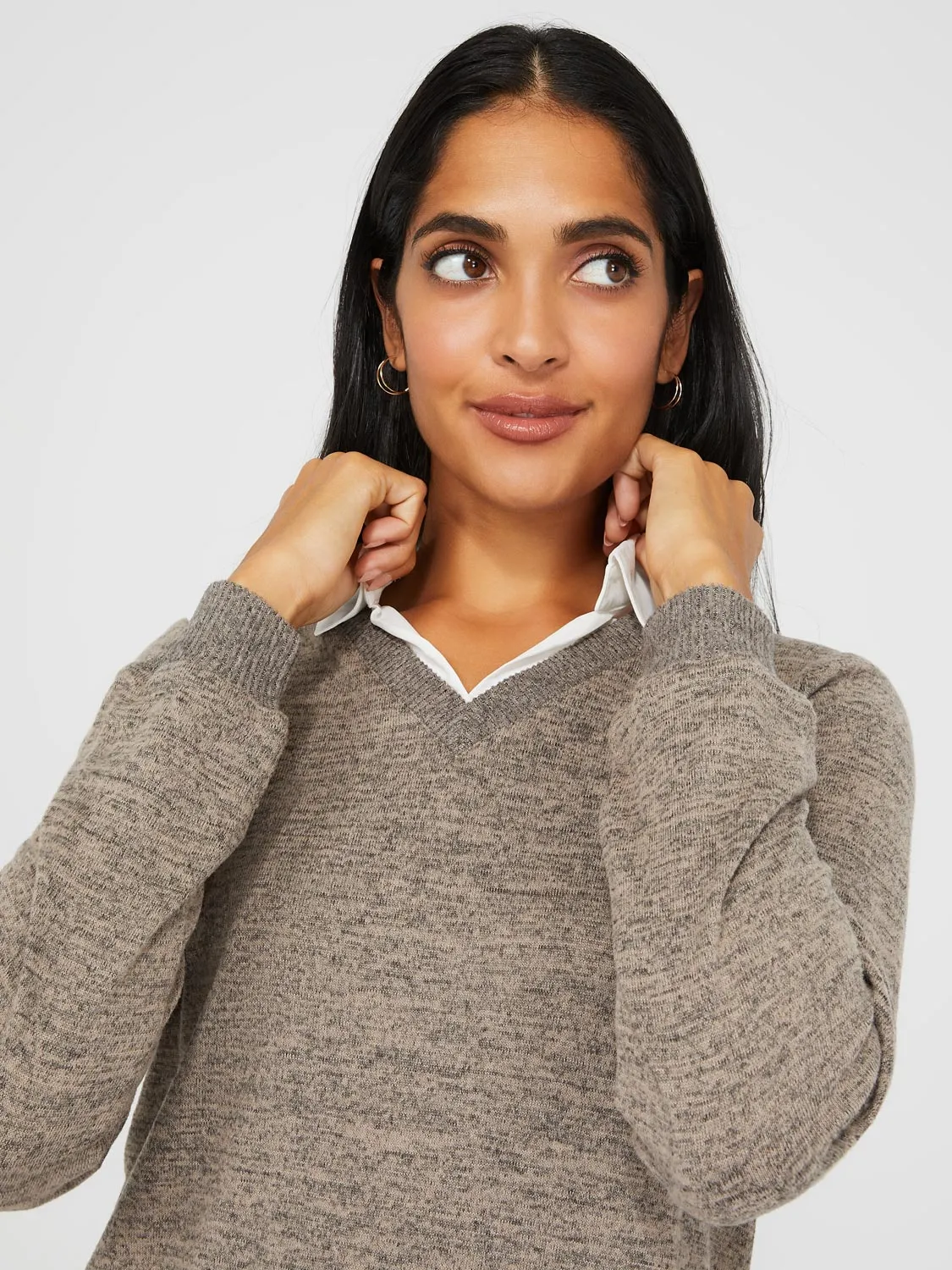 2-Fer Chiffon Long Sleeve Top sold by Suzy Shier product image thumbnail 2