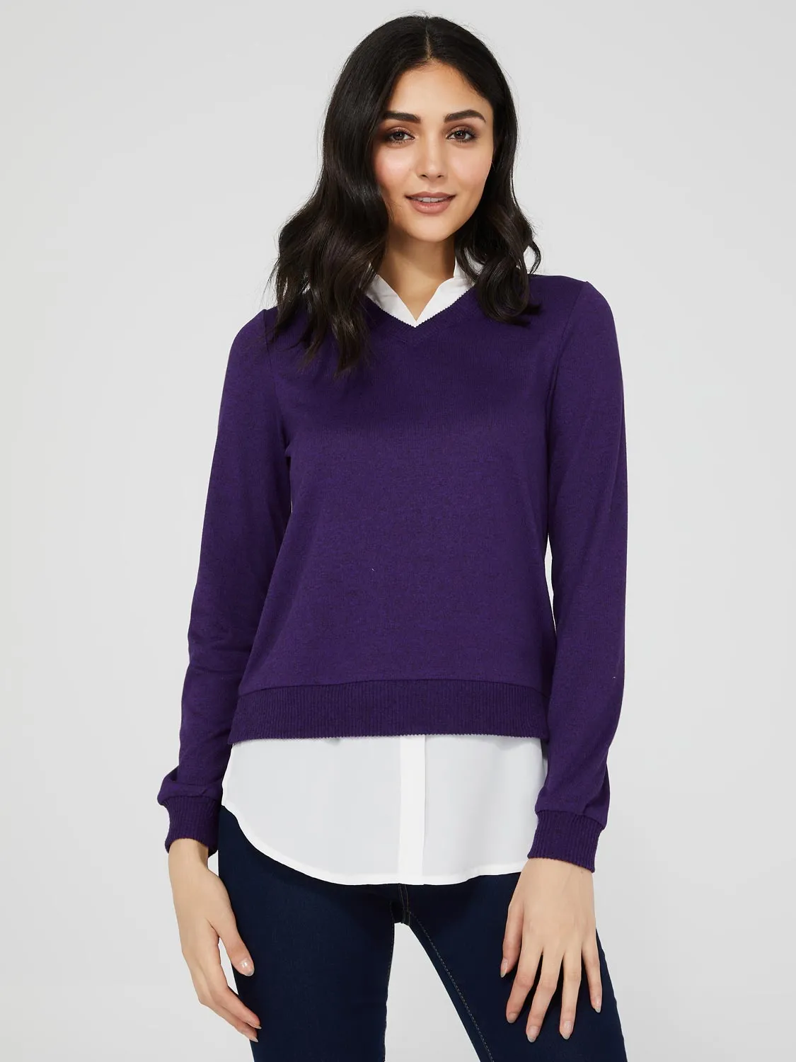 2-Fer Chiffon Long Sleeve Top sold by Suzy Shier product image thumbnail 5