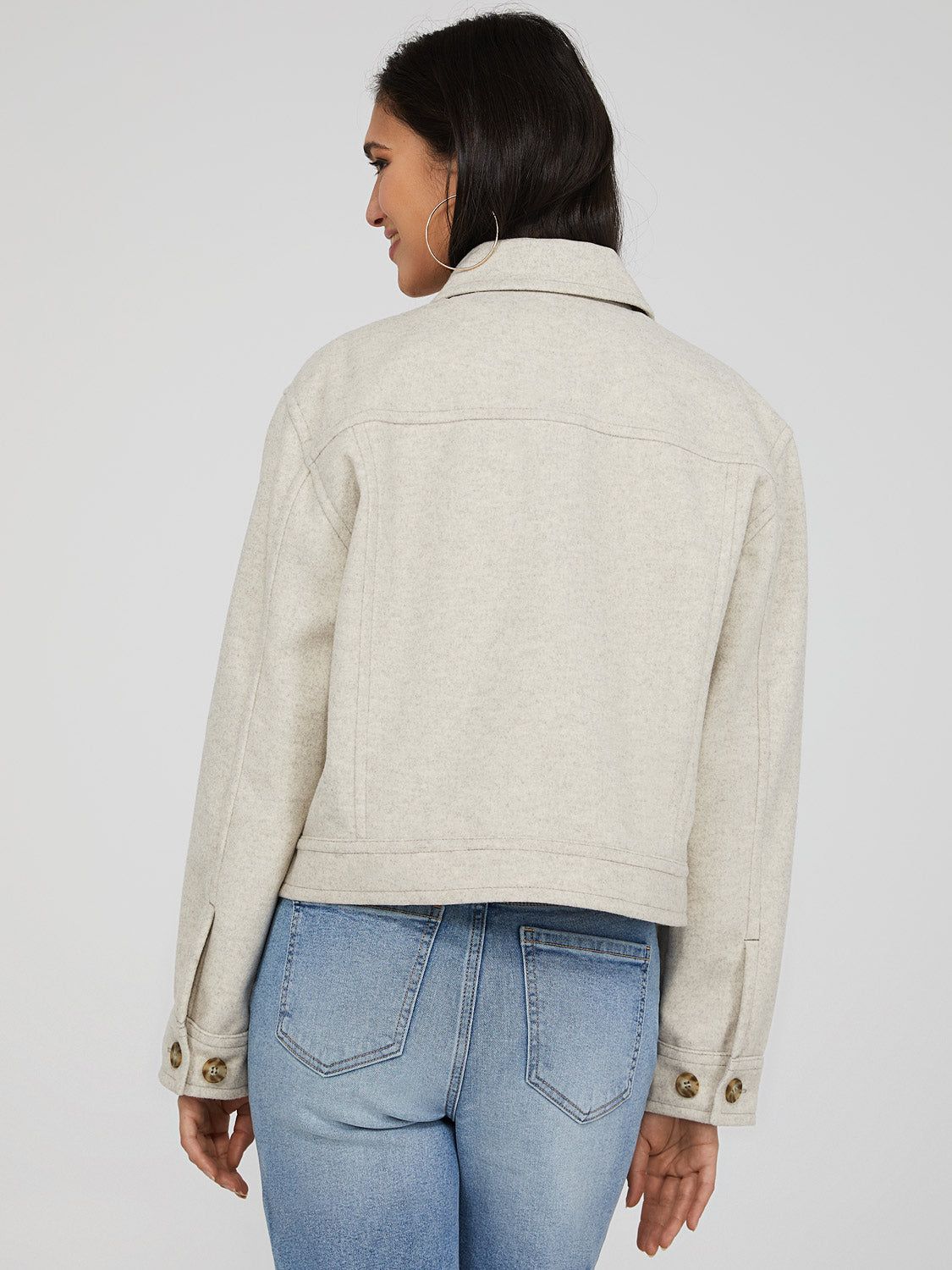 Short Wool Jacket With Pockets sold by Suzy Shier product image thumbnail 4