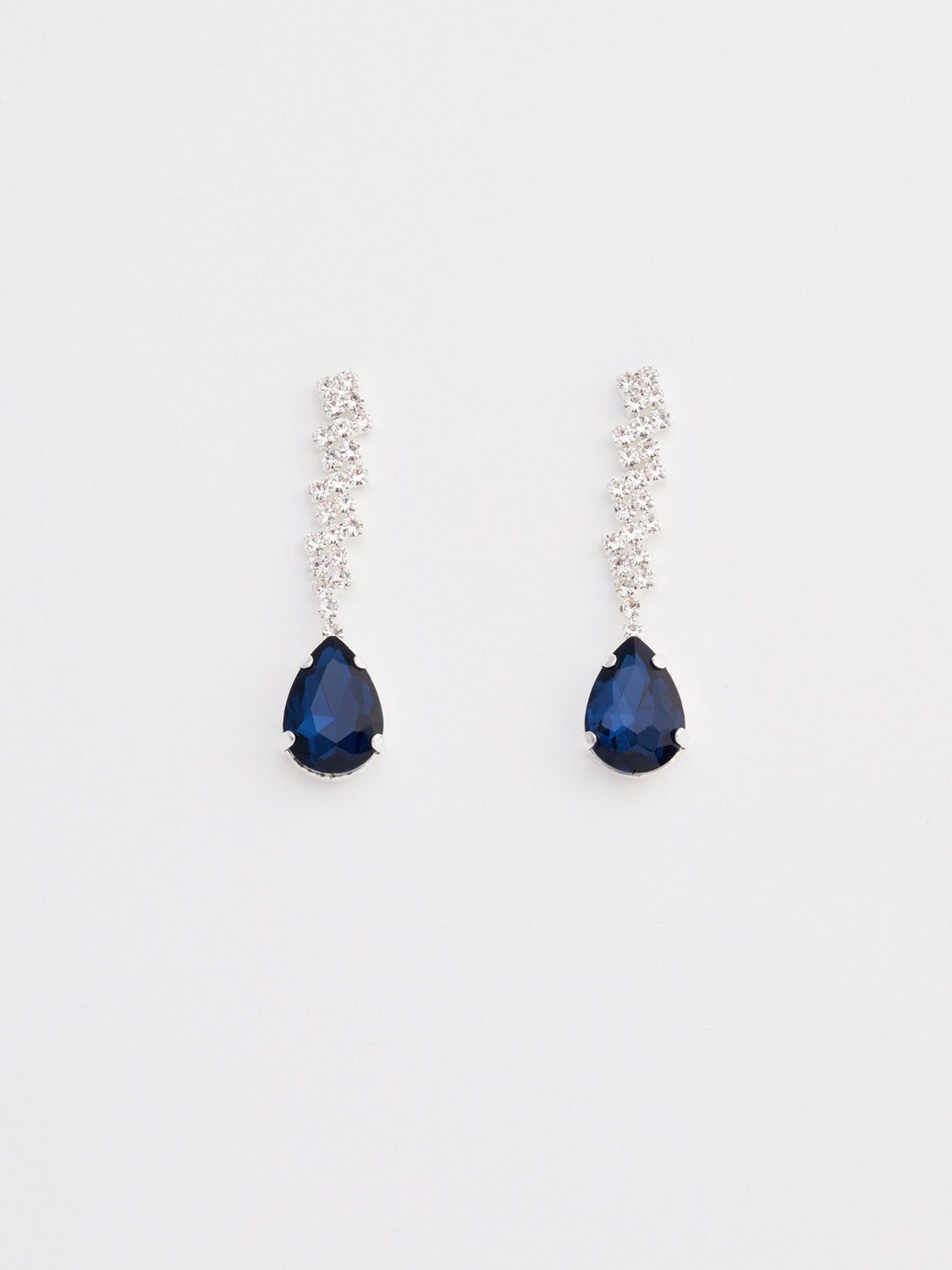 Jewelled Zig-Zag Tear Drop Earrings sold by Suzy Shier product image thumbnail 2