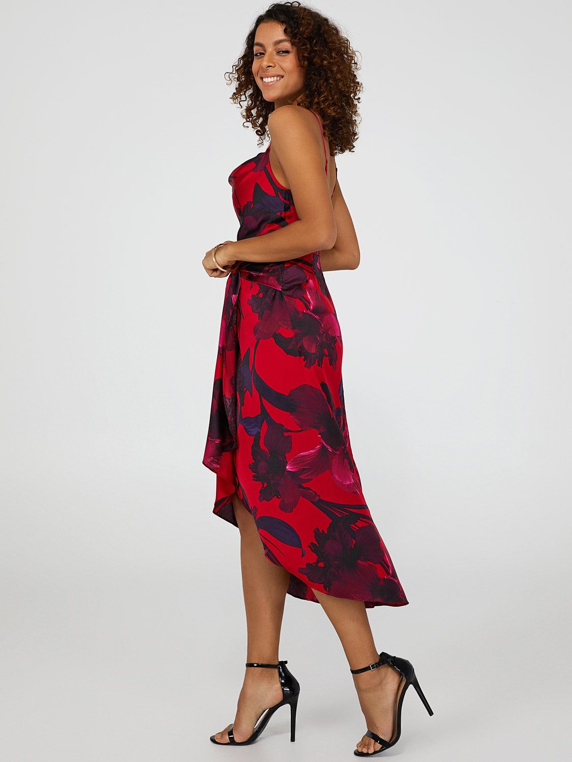 Cowl Neck Satin Midi Dress sold by Suzy Shier product image thumbnail 3