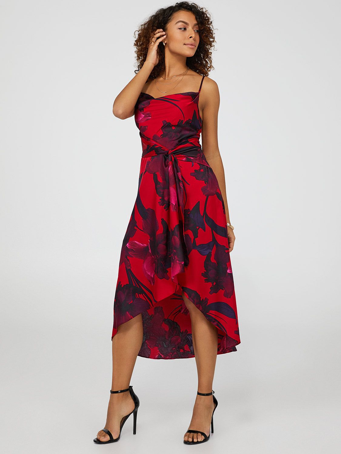 Cowl Neck Satin Midi Dress sold by Suzy Shier